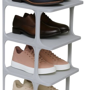 Szary stojak na buty 7 poziomów 104 cm regał półka organizer do garderoby