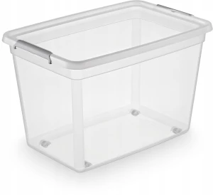 Pojemnik plastikowy 60L na kółkach z pokrywą –  Base Store