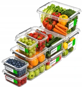 Pojemniki na żywność 10 szt BPA FREE plastikowe z pokrywką antybakteryjne
