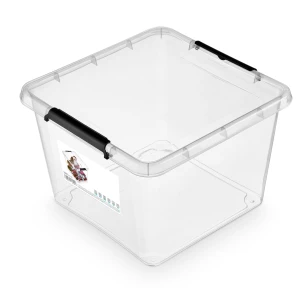 Pojemnik plastikowy z pokrywą na klips 39x39x26 cm  32 l Simple