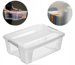 Pojemnik 96l duży plastikowy 80×60×29 cm na zabawki z pokrywą pod łóżko